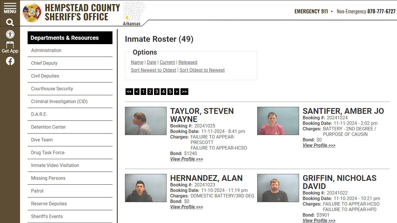 Inmate Roster (48) - Hempstead County Sheriff