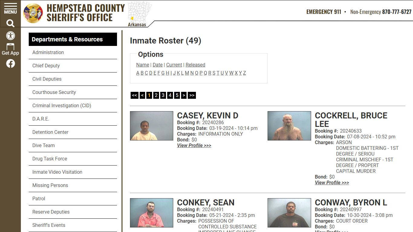 Inmate Roster (39) - Hempstead County Sheriff's Office