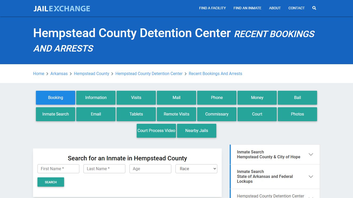 Hempstead County Detention Center Recent Bookings And Arrests