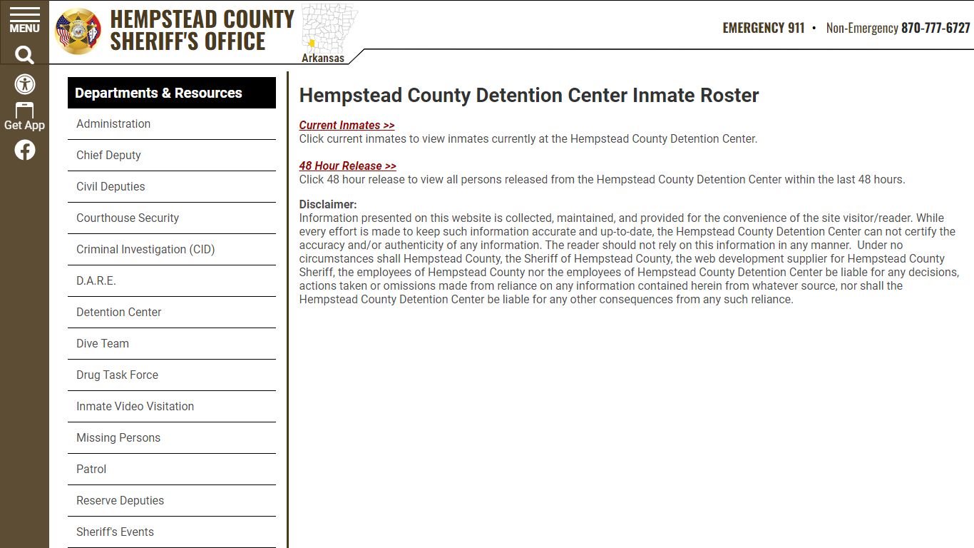 Roster Choose - Hempstead County Sheriff's Office